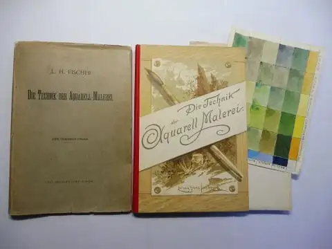 Fischer, Ludwig Hans: DIE TECHNIK DER AQUARELL-MALEREI (Aquarellmalerei). Mit 17 Textillustrationen und 15 Illustrationen in Farbendruck *. 