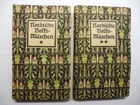 von der Leyen (Hrsg.), Friedrich, Paul Zaunert und F. H. Ehmcke (Ausstattung): Nordische Volksmärchen. I. Teil Dänemark / Schweden // 2. Teil Norwegen. 2 Bände *. 
