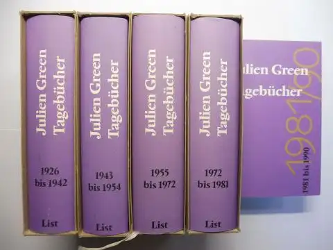 Green, Julien, Jacques Petit (Hrsg.) Melanie Walz (Bearbeit. d. Anmerk.) u. a: Julien Green *. Tagebücher 1926 bis 1942 / 1943 bis 1954 / 1955 bis 1972 / 1972 bis 1981 / 1981 bis 1990. 5 (Fünf) Bände von 7 (Komplett von 1926 bis 1990). 