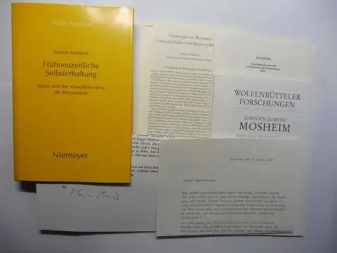 Mulsow *, Martin: MARTIN MULSOW (KONVOLUT): Martin Mulsow. Frühneuzeitliche Selbsterhaltung. Telesio und die Naturphilosophie der Renaissance. + BEILAGEN u. AUTOGRAPHEN *. FRÜHE NEUZEIT an der Universität Osnabrück Band 41. 