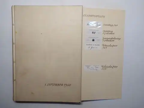 Siemens, Firma: 1. SEPTEMBER 1960 *. 20 DOKUMENTE SIEMENS & HALSKE (FAKSIMILE von ARCHIVEN) - GANZPERGAMENT-FESTSCHRIFT. (Die Originale der Dokumente befinden sich im Siemens-Archiv). 