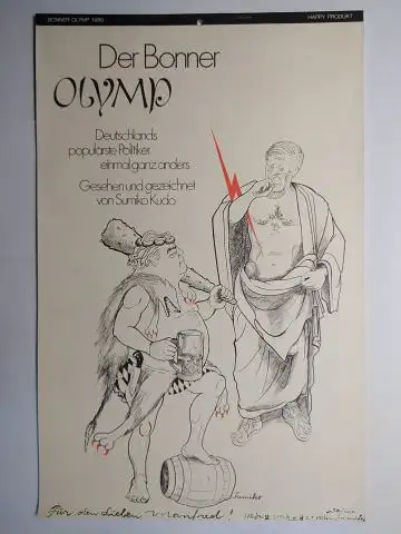 Kudo *, Sumiko: Der Bonner OLYMP 1980. Deutschlands populärste Politiker einmal ganz anders. Gesehen und gezeichnet von Sumiko Kudo. + AUTOGRAPH *. 