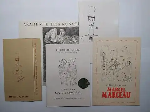 Marceau , Marcel, Mary Wigman  Walter Höllerer / Helmut Käutner / Willi Schmidt / Ernst Schnabel u. a: KONVOLUT PANTOMIME / MIMENKUNST / MARCEL.. 