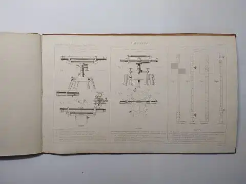 Endres, E. und Lemaitre (Illustr.): Manuel du Conducteur des Ponts et Chaussées (LEVER DES PLANS / NIVELLEMENT...). 5 PLANCHES *. 