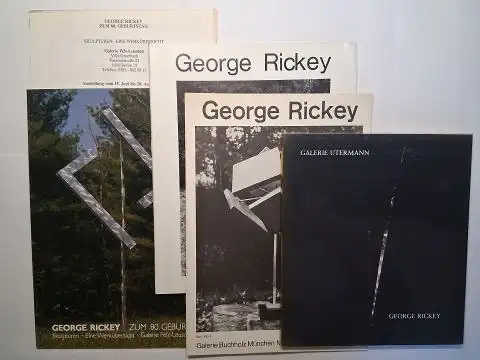 Gallwitz (2), Klaus und Wilfried Utermann (4): KONVOLUT GEORGE RICKEY *: Galerie Buchholz, München November 1973   Januar 1974 / Kinetischen Skulpturen Städtische Galerie.. 