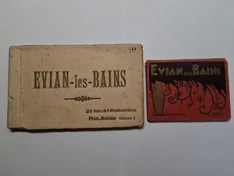 Autor/Autorin (unbekannt): EVIAN-les-BAINS 20 Vues B.F. détachables. Plan-Notice Série I. (20 cartes postales en noir et blanc / 20 Postkarten in s/w.). // EVIAN-LES-BAINS 12 Mini-Photos. 