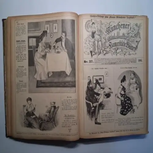 Autoren, Versch: Münchener humoristische Blätter *. Nr. 1 bis Nr 53 (1905) - Nr. 1 bis Nr. 51 (1906). 