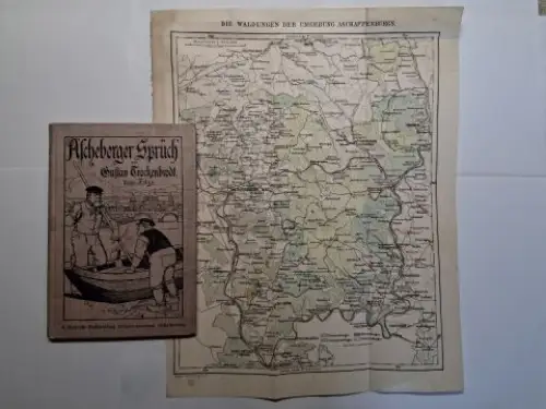 Trockenbrodt, Gustav und Adalbert Hock (Illustr.): Ascheberger Sprüch`. Gedichte in Aschaffenburger Mundart von Gustav Trockenbrodt mit Zeichnungen von Adalbert Hock. Neue Folge. / + KARTE.. 