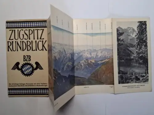 Deutsche Reichsbahn und Bayerische (BZB) Zugspitzbahn: ZUGSPITZ-RUNDBLICK (Zugspitzrundblick). Herausgegeben von der Bayerischen Zugspitzenbahn BZB *. 