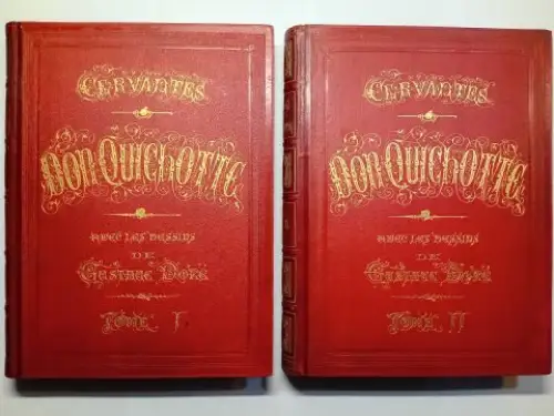 Cervantes Saavedra, Miguel de: L`INGENIEUX HIDALGO DON QUICHOTTE DE LA MANCHE par MIGUEL DE CERVANTES SAAVEDRA. TRADUCTION DE LOUIS VIARDOT   Avec (LES DESSINS).. 