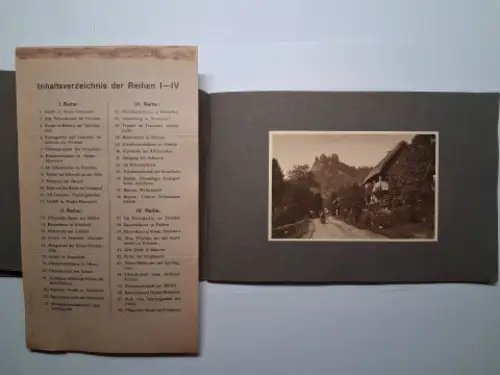 Henckel (Verlag), Otto und Max Nowak (Fotos): Henckels Künstlerkarten in Kupferdruck. Bauten und Landschaften aus "Nordböhmen" aufgenommen von Max Nowak. I. Reihe (von 4 Reihen) *. 