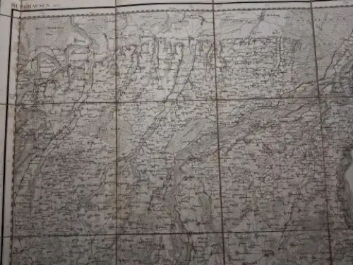 Topographischen Bureau Stubenrauch (Gezeichnet) und  Schwarzmann (Berge): ORIGINAL.-KARTE (Kupferstich) aus der Topographischer Atlas vom Königreiche Baiern (Bayern) diesseits des Rhein (1812-1867). Blatt 79. BURGHAUSEN (1.50.000) *. 