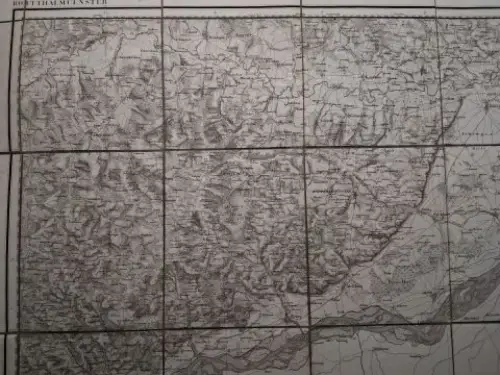 Topographischen Bureau (Oberstleutn. Lau)J. Loehle (Berge) und Lieutnant Riedl (Berge): ORIGINAL.-KARTE (Kupferstich) aus der Topographischer Atlas vom Königreiche Baiern (Bayern) diesseits des Rhein (1812-1867). Blatt 73. ROTTHALMÜNSTER (1.50.000) *. 