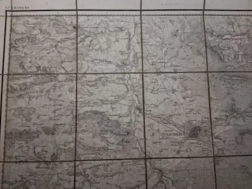 Topographischen Bureau und Lieutnant Winkler (Gezeichnet): ORIGINAL.-KARTE (Kupferstich) aus der Topographischer Atlas vom Königreiche Baiern (Bayern) diesseits des Rhein (1812-1867). Blatt 34. NÜRNBERG (1.50.000) *. 