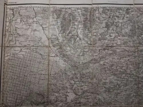 Topographischen Bureau und Mayr (Gezeichnet / Dessinateur): ORIGINAL.-KARTE (Kupferstich) aus der Topographischer Atlas vom Königreiche Baiern (Bayern) diesseits des Rhein (1812-1867). Blatt 78. WASSERBURG (1.50.000) *. 