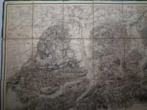 Topographischen BureauOberleutnant u. Adjudant von Aulitscheck und Carl Schleich Junior (Berge): ORIGINAL. KARTE (Kupferstich) aus der Topographischer Atlas vom Königreiche Baiern (Bayern) diesseits des Rhein.. 