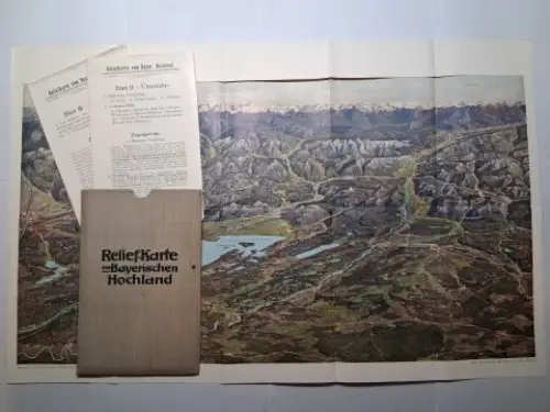 Gerber (Verlag), Carl und Prof. Zeno Diemer (Darstellung): Reliefkarte (Relief Karte) vom Bayerischen (Bayer. ) Hochland   Blatt 1   2.. 