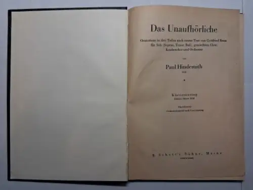 Hindemith, Paul und Gottfried Benn