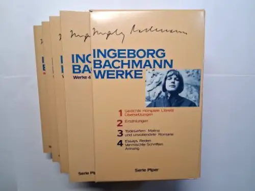 Bachmann, Ingeborg,  Christine Koschel / Clemens Münster (Hrsg.) und Inge von von Weidenbaum: Ingeborg Bachmann * Werke in vier (4) Bänden. Serie Piper (1701/1702/1703/1704).. 