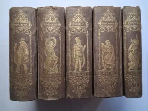 Shakespeare, William, August Wilhelm von Schlegel und Ludwig Tieck: Shakespeare`s dramatische Werke übersetzt von August Wilhelm von Schlegel und Ludwig Tieck. Neue Ausgabe in neun Bänden (in 5) *. 
