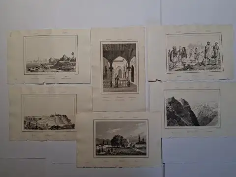 Lemaitre *, Augustin Francois: 6 ORIGINAL.-STAHLSTICHE von Augustin François Lemaître *: ALGIER. / 6 gravures originales sur acier d`Augustin François Lemaître: Alger. + 1 Stahlstich: ATLAS. 