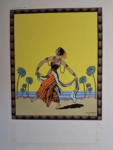 Gallois *, Emile (E.) und Galerie Lutecia (Hrsg.): ÉMILE GALLOIS *. ORIGINAL. LITHOGRAPHIE "Danse Javanaise", pochoirkoloriert, im Druck signiert / Lithographie originale coloriée au pochoir.. 