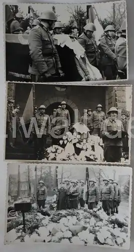 NVA Begräbnis mit militärischen Ehren. 3 original.Fotos