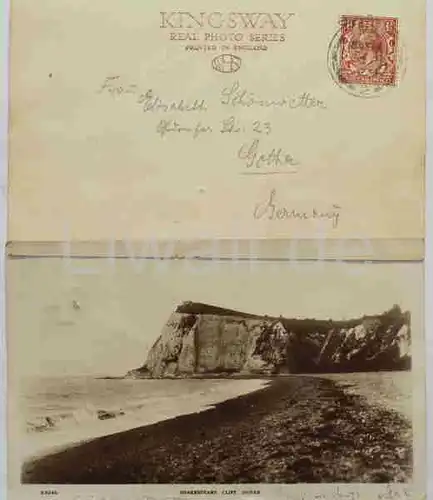 Handschriftliche Postkarte an seine Frau