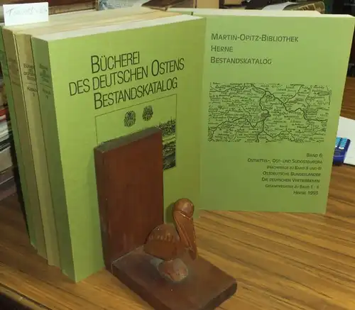 Deutscher Osten. - Kessler, Wolfgang (Bearbeitung): Bücherei des Deutschen Ostens komplett mit allen 6 Bänden. Bestandskatalog. Band 1 bis 4. Und: Martin-Opitz-Bibliothek. Bestandkatalog. Band 5...