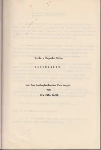 Coloc, Maria-Eugenia: Vicentinjo. Aus dem Portugiesischen übertragen von Otto Regel. Manuskript.