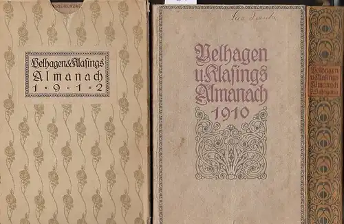 Velhagen/ Klasing. - Almanach Herausgegeben von der Radaktion von Velhagen und Klasings Monatsheften. Jahrgang 1910 / Jahrgang 1912 / Jahrgang 1915. Drei Bände der Reihe.