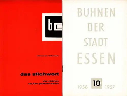 Bühnen der Stadt Essen-Intendanz (Hrsg.): Das Stichwort. 1. Jahrgang, Heft 20 von 1958/59. / Heft 10 von 1956/57 Bühnen der Stadt Essen. Konvolut von 2 Heften.