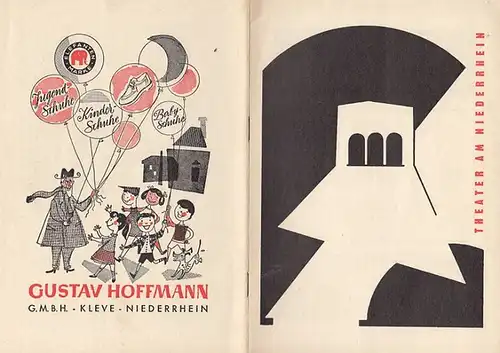 Theater am Niederrhein-Intendanz: J. Wirtz- (Hrsg.): Blätter des Theaters am Niederrhein-Kleve. Spielzeit 1955/1956. Programmheft zu &quot;Die Meuterei auf der Caine&quot; von Herman Wouk.