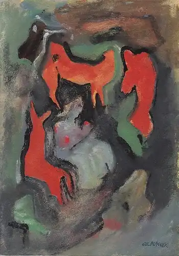 Placzek, Otto: Ohne Titel. Expressionistische Tuschzeichnung.