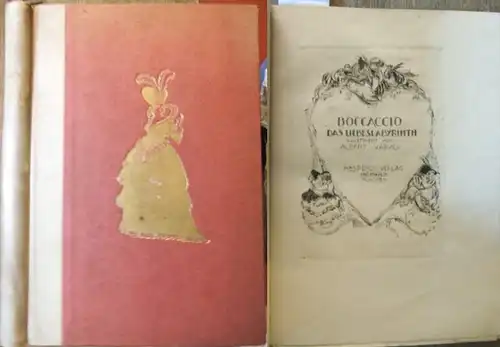 Boccaccio, Giovanni di / Varadi, Albert (Ill.): Das Liebeslabyrinth oder die Mistkrähe. Schmähschrift gegen ein niederträchtiges Weib. Freie Nachdichtung nach altitalienischem Texte von Anton Putz zu Adlersthurn.