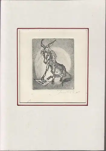 Witt, Jens: Der grüne Esel. Später überbearbeitete Bauchpartie des Esels. - Original-Radierung Probeabzug Nr.1 mit scharfem Plattenpreßrand (Nicht in den Zyklus der 7 Radierungen des Buches aufgenommen).