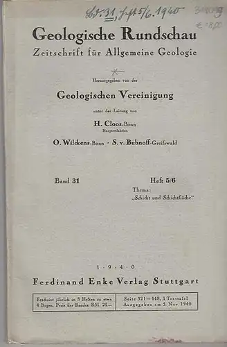 Geologische Rundschau. - H. Cloos / O. Wilckens / S. v. Bubnoff (Hauptred.). - Jan Willem Bausch von Bertsbergh / Martin Schwarzbach / Henry Paul...