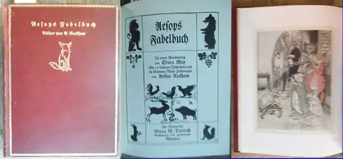 Rackham, Arthur (Ill.) / Max, Stora (Neubearb.): Aesops Fabelbuch. Mit 13 farbigen Vollbildern und 39 Schwarz-Weiß-Zeichnungen von Arthur Rackham / Stora, Max (neu bearbeitet). (= Kleinodien der Weltliteratur I).