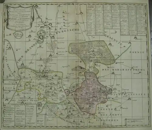 Dahme; Jüterbog. - Schenk, P.: Accurate Geographische Delineation Derer Zum Fürstenthum Querfurth gehörigen zwey Aemmter Dahme und Iüterbog mit allen angrenzenden Staedten Flecken und Dorffschafften...