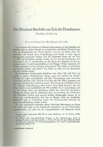 Minden. - Krieg, Martin: Die Mindener Bischöfe zur Zeit der Dombauten.
