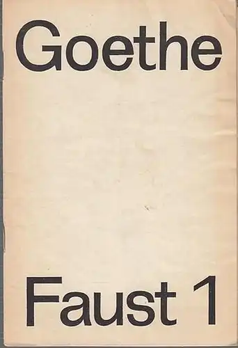 Deutsches Theater Berlin . Staatstheater. Intendant Wolfgang Heinz. Wolfgang von Goethe Faust. Der Tragödie erster Teil. Spielzeit 1968 / 1969. Regie Adolf Dresen / Wolfgang...