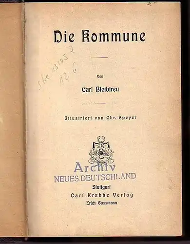 Bleibtreu, Carl: Die Kommune. Illustriert von Chr. Speyer.