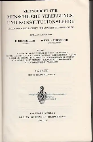 Zeitschrift für [angewandte Anatomie und] Konstitutionslehre. - Herausgegeben von J. Tandler, A. Frhr. Von Eiselsberg, A. Kolisko, F.Martius, F. Chvostek, H. Braus, E.Kallius, G. Just...
