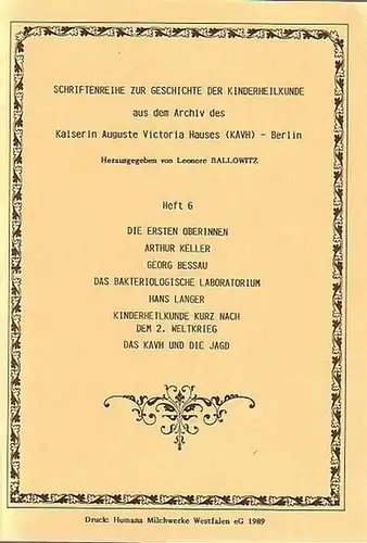 8°, Obr., 108 S., Einband sauber, mit einigen Abbildungen, Titelbl. mit handschr. Grußformel mit Unterschrift von Hedwig Wegmann (einer Mitautorin), innen tadellos.