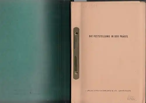 8°. Loseblattsammlung in Hefter, mit Griffregister, eingeteilt in 5 Abteilungen (Die Feststellung in der Praxis I.Bewertunggsrecht und Feststellung u.s.w.) und Anlagen. Einbd.leicht mitgenommen, sonst gut...