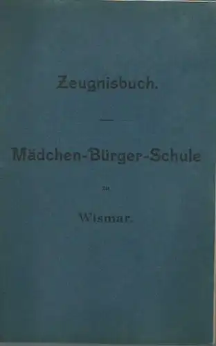 8°. Blauer Originalpappband mit Fadenheftung. 12 Blatt, davon 6 ausgefüllte Zeugnisse, unterschrieben. Noch ganz gut erhalten.