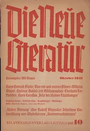 23 x 15,7 cm. Originalheft mit rot gedrucktem Umschlag. Seiten 239 - 261 der laufenden Jahrgangspaginierung mit zwei Porträts ( Hjalmar Kutzleb, Carl von Bremen...