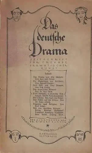 22,2 x 14 cm. Graugrüne Originalbroschur. Umschlagzeichnung von Hede Heller, Berlin. Seiten 217-292, teils zweispaltig gesetzt. Mit IV Seiten Inhaltsverzeichnis zum 2. Jahrgang 1919. Papier...