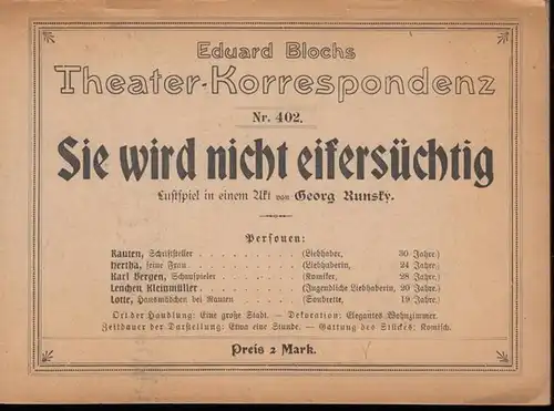 8°. Originalbroschur. 52 Seiten und 2 Blatt Anzeigen. Titelblatt ist nahezu lose. Insgesamt etwas gebräunt, aber sauber. Guter Zustand.