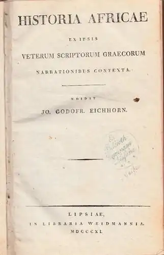 Afrika / Griechenland. - Eichhorn, Joh. Godofr. (Johann Gottfried; Hrsg.): Antiqua historia ex ipsis veterum scriptorum. (=  Tomus II in 2 Bänden (hier in...